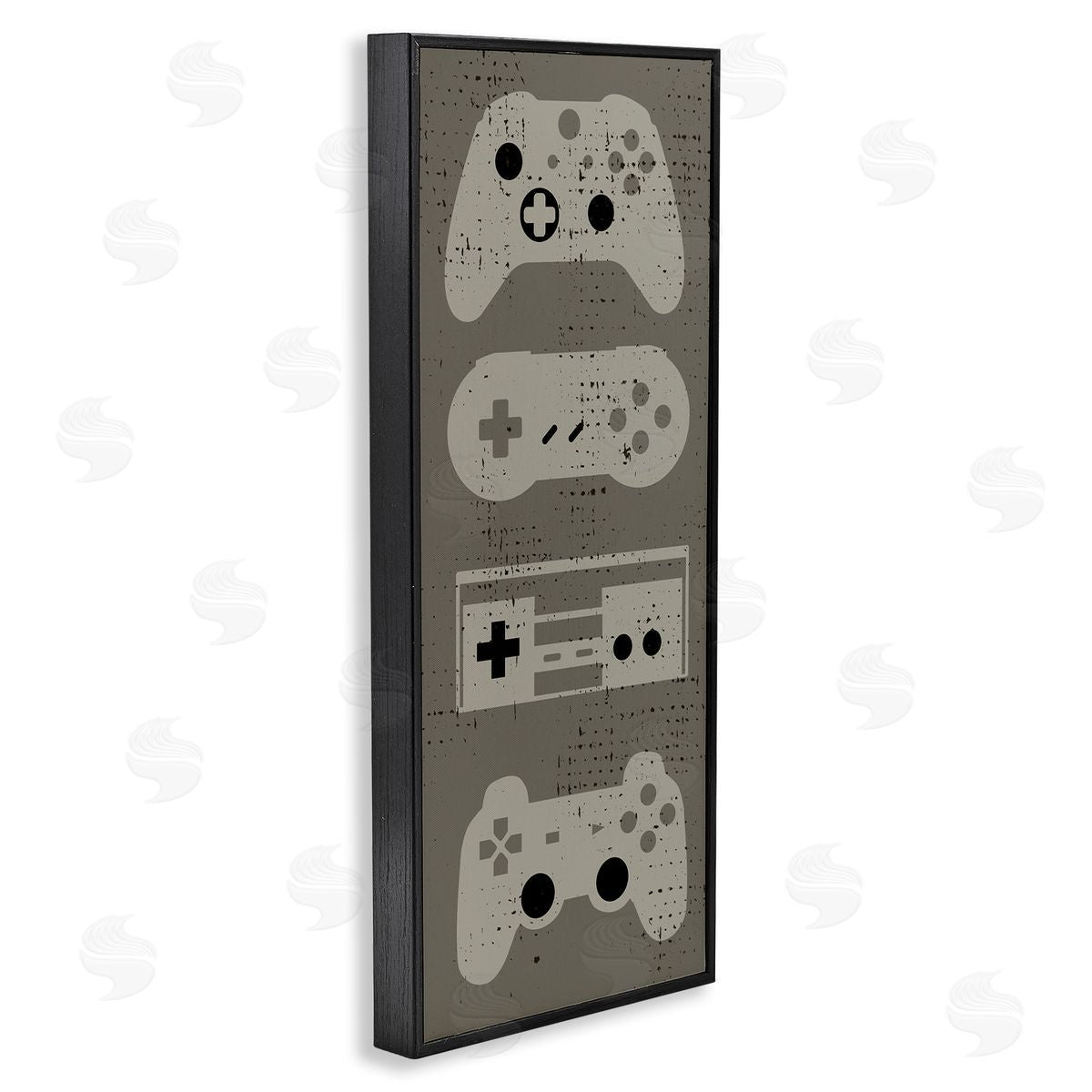 Stupell Studio Common Game Controllers Vintage Black Framed Giclee Wall Art