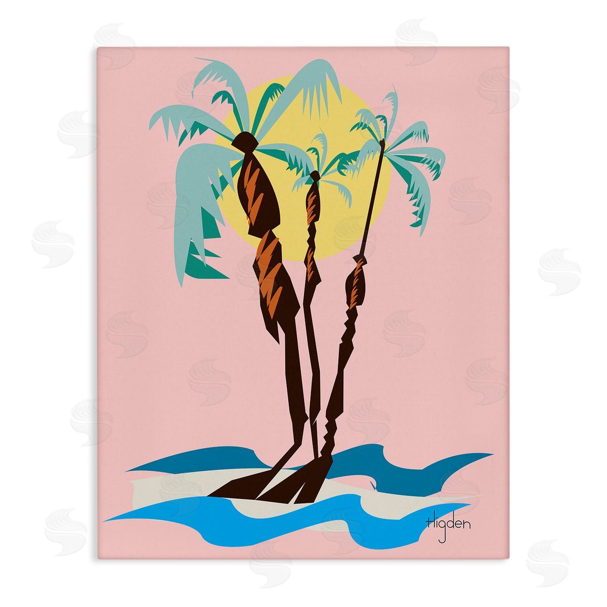 Mark Higden Palm Tree Trio Sunny Sky Canvas Wall Art