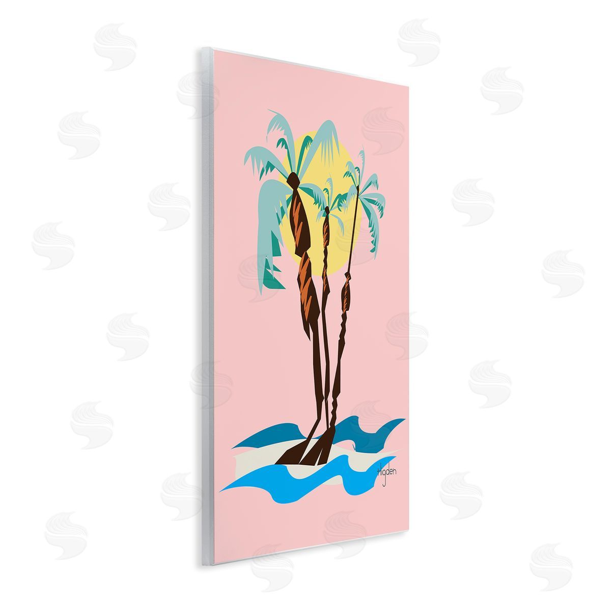 Mark Higden Palm Tree Trio Sunny Sky Wall Plaque Art