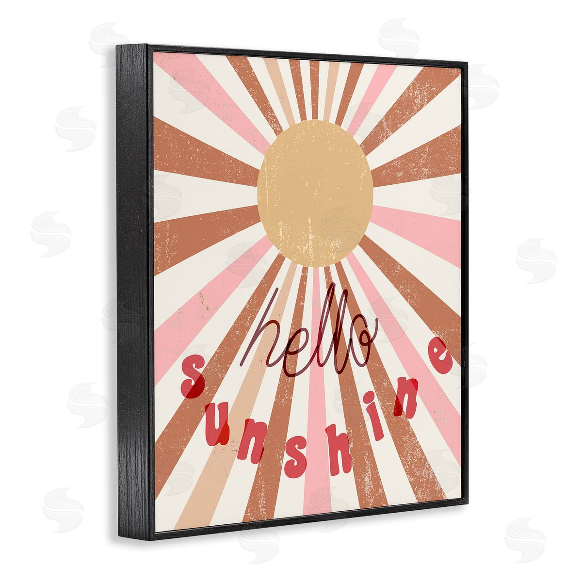 Stupell Studio Hello Sunshine Light Bursts Black Framed Giclee Wall Art