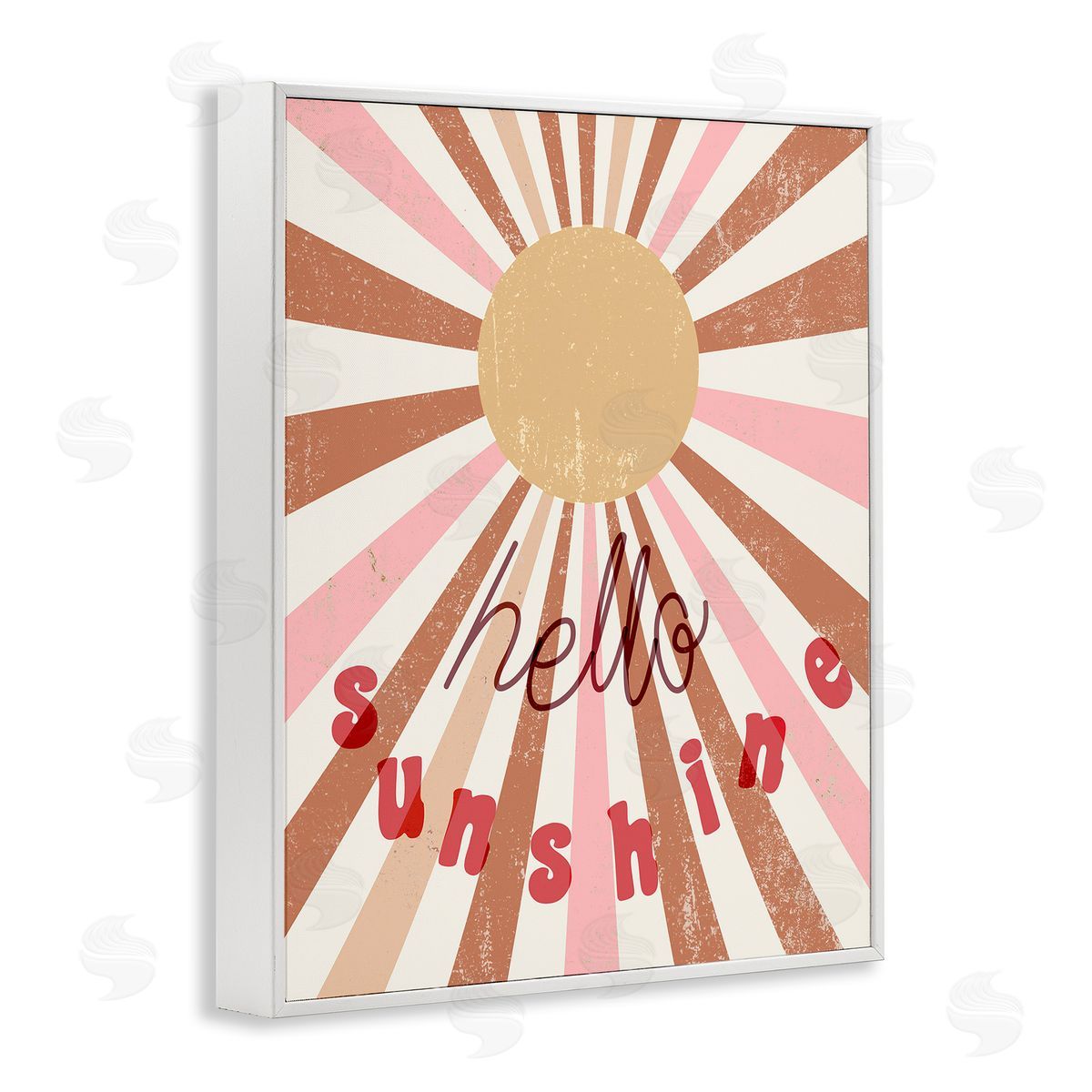 Stupell Studio Hello Sunshine Light Bursts White Framed Giclee Wall Art