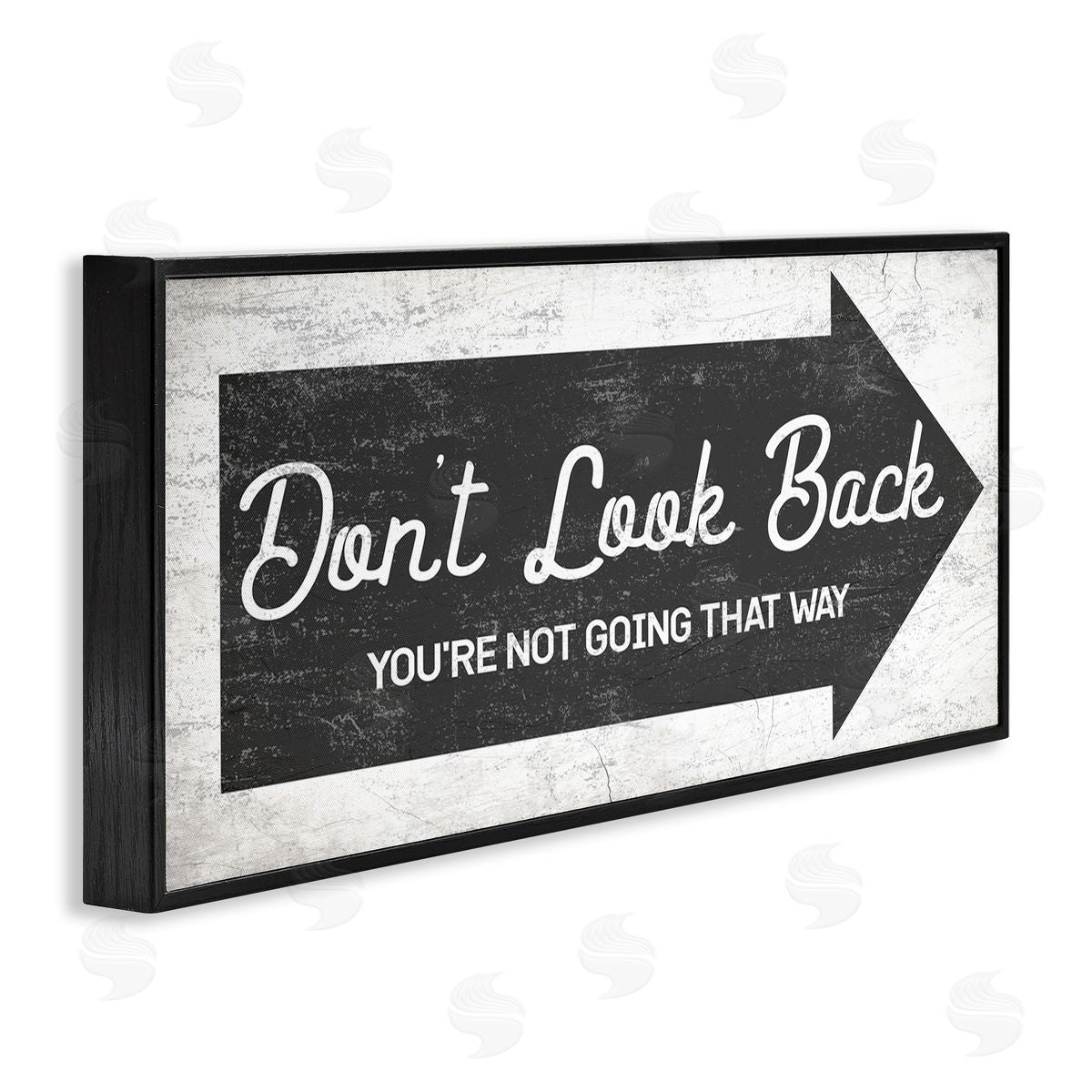 Stupell Studio Don't Look Back Forward Facing Arrow Black Framed Giclee Wall Art