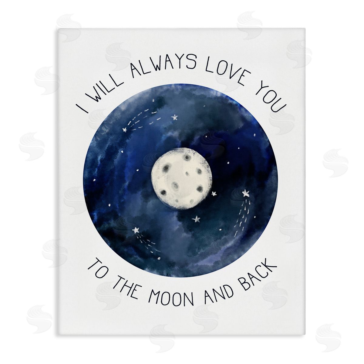 Stupell Studio Moon and Back Romantic Night Constellation Canvas Wall Art