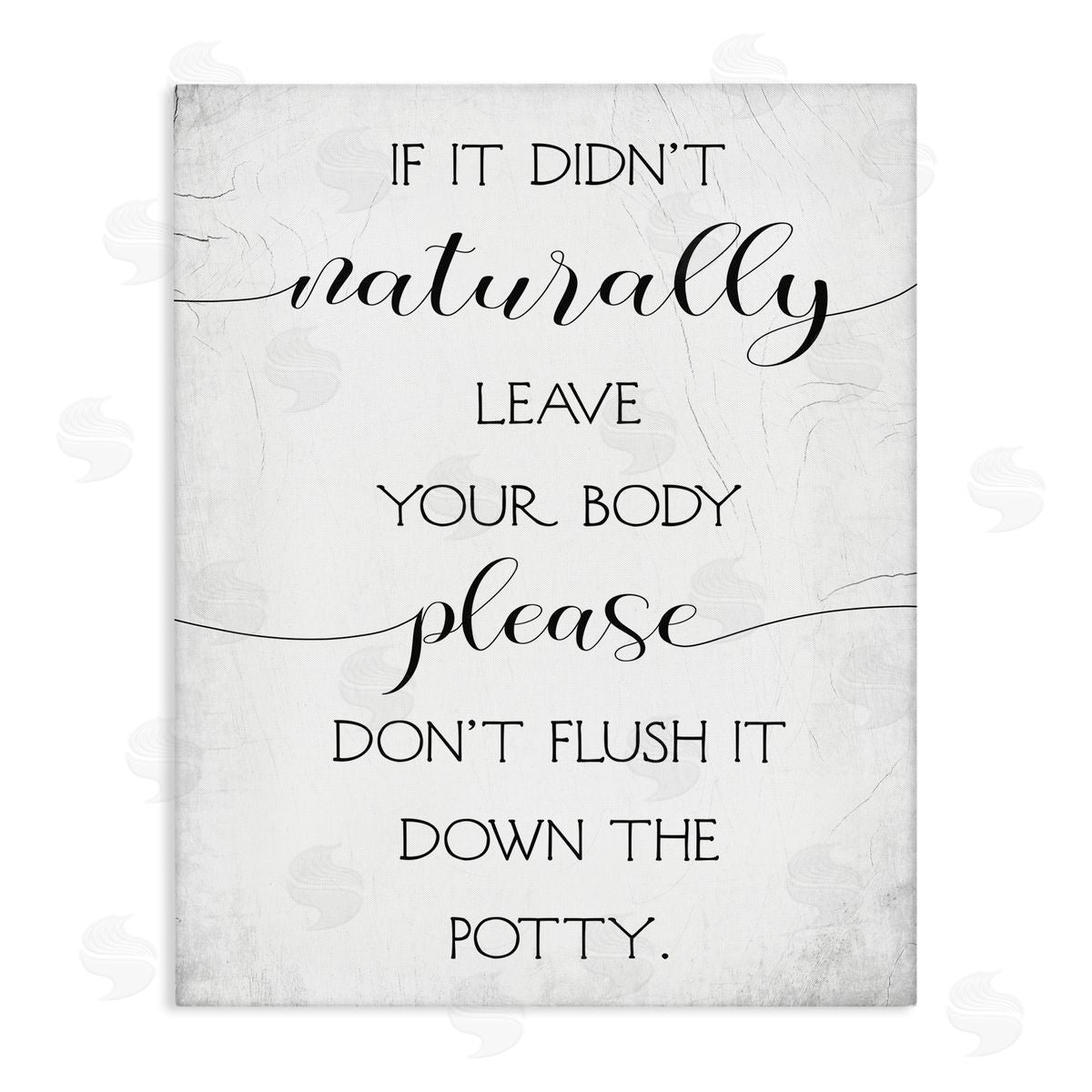 Stupell Studio Don't Flush Down Potty Quote Canvas Wall Art