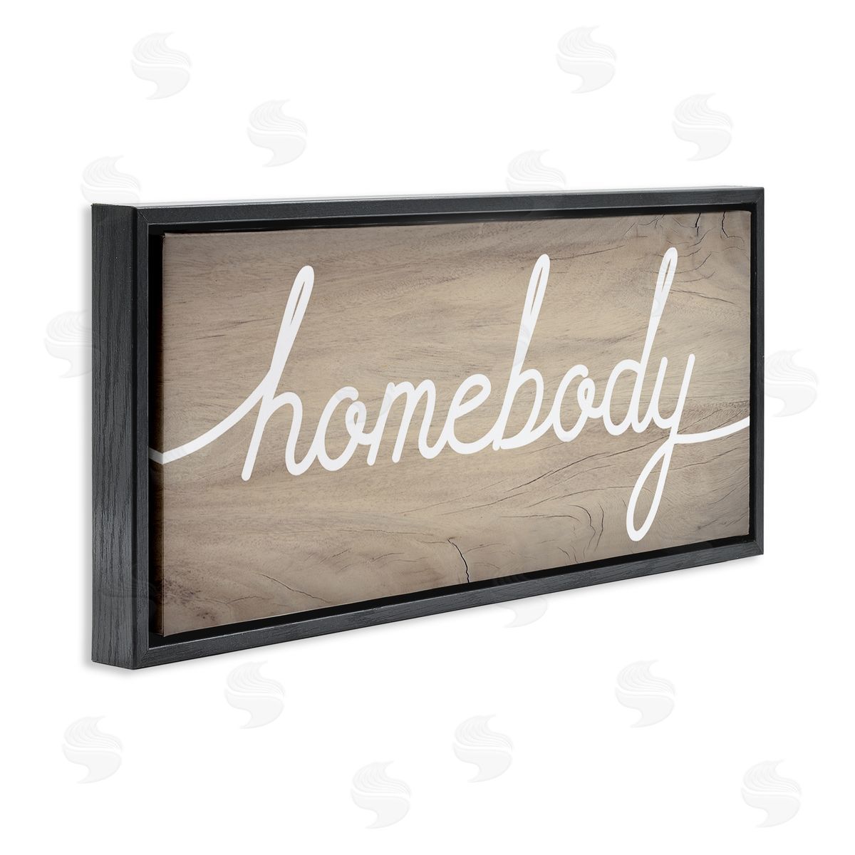 Stupell Studio Charming Homebody Cursive Text Black Floater Frame Canvas Art