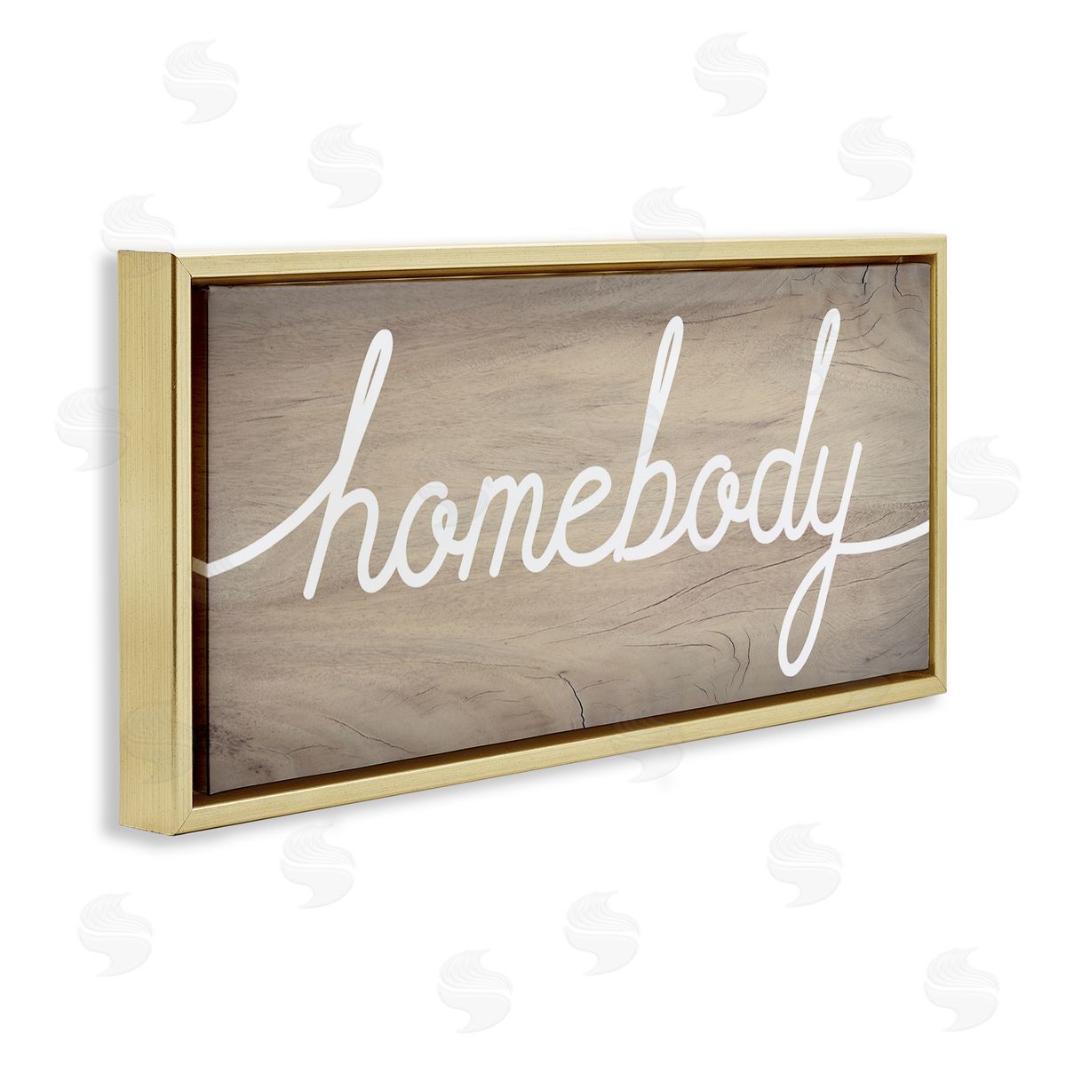 Stupell Studio Charming Homebody Cursive Text Gold Floater Frame Canvas Art