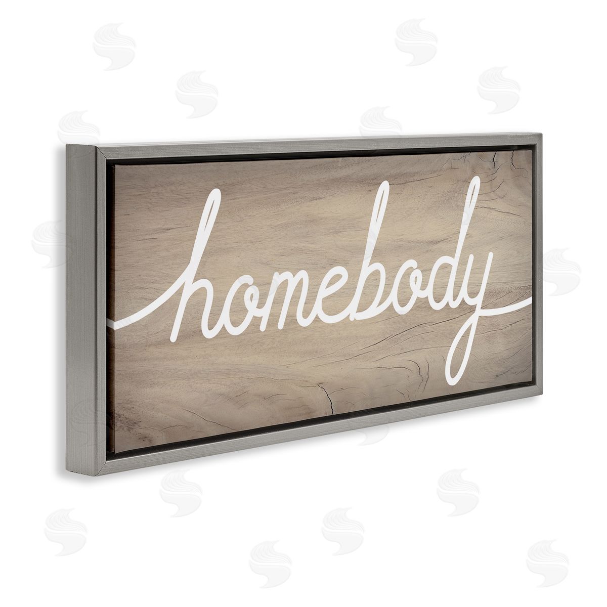 Stupell Studio Charming Homebody Cursive Text Gray Floater Frame Canvas Art