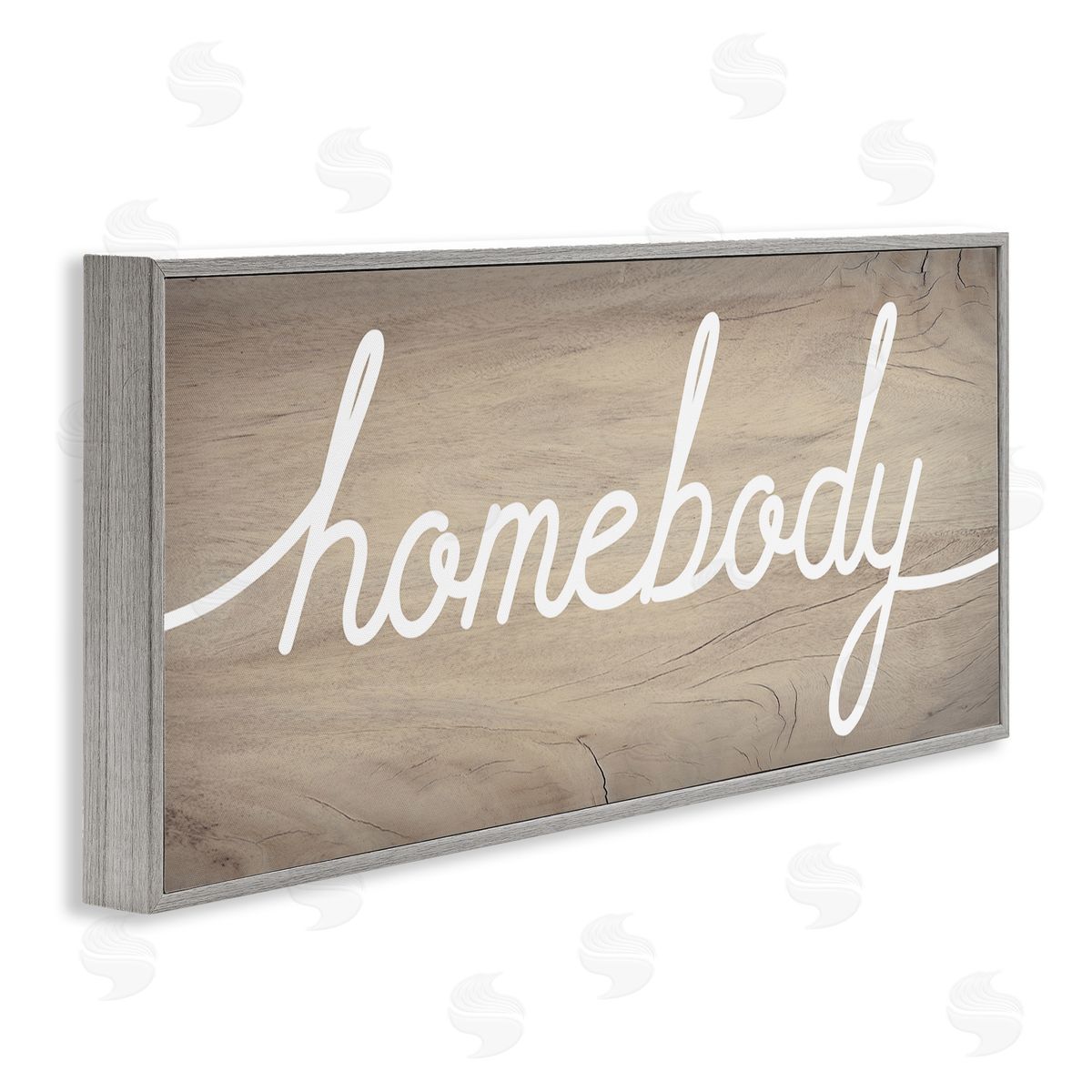 Stupell Studio Charming Homebody Cursive Text Gray Framed Giclee Wall Art
