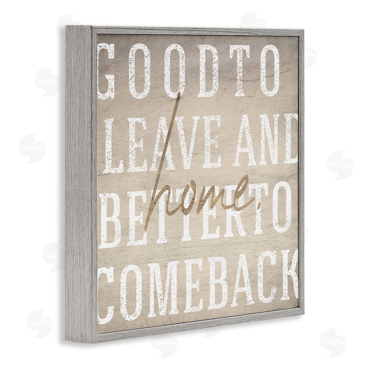 Stupell Studio Leave and Comeback Home Inspirational Gray Framed Giclee Wall Art