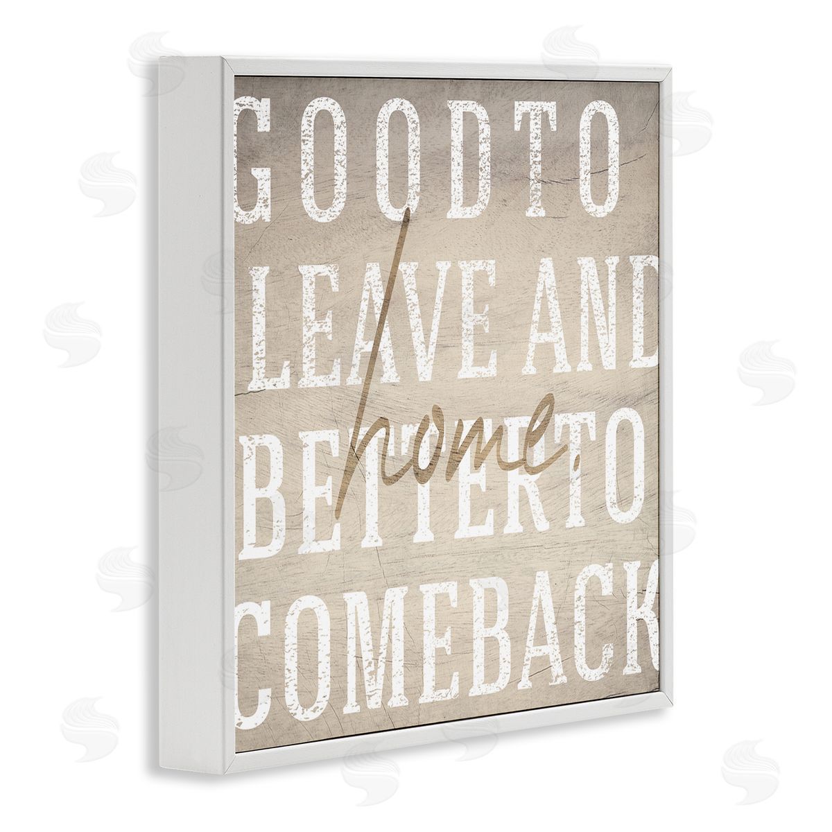 Stupell Studio Leave and Comeback Home Inspirational White Framed Giclee Wall Art