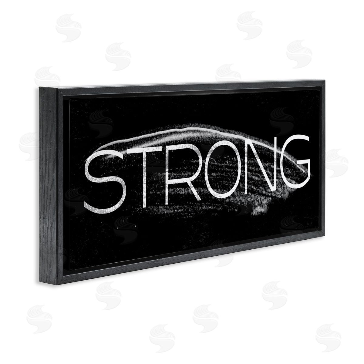 Stupell Studio Strong Phrase Bold Paint Stroke Black Floater Frame Canvas Art