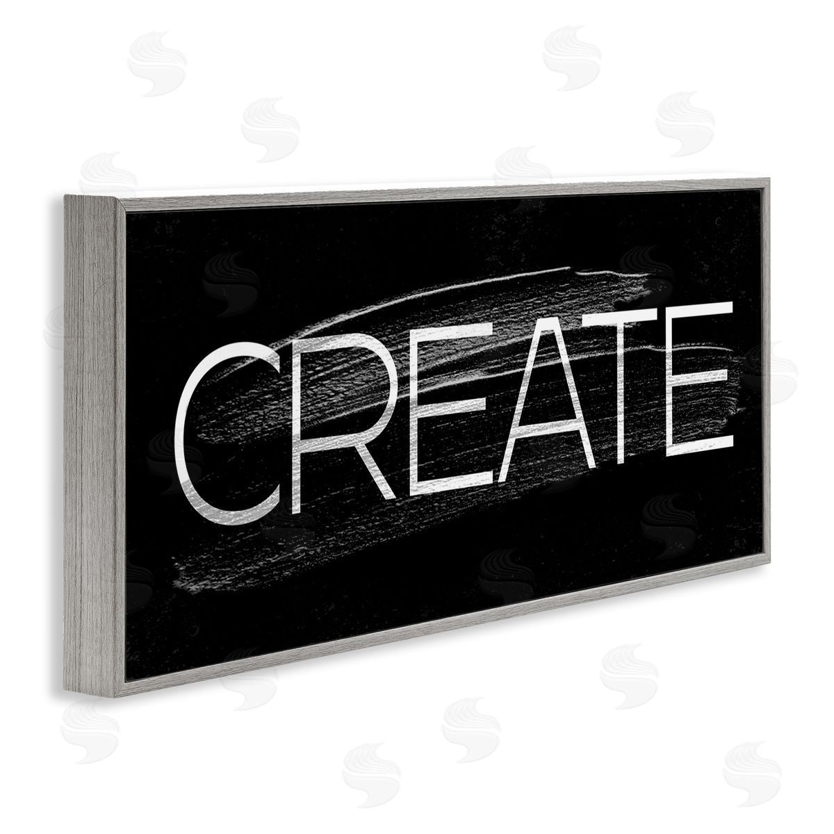 Stupell Studio Create Text Paint Stroke Gray Framed Giclee Wall Art