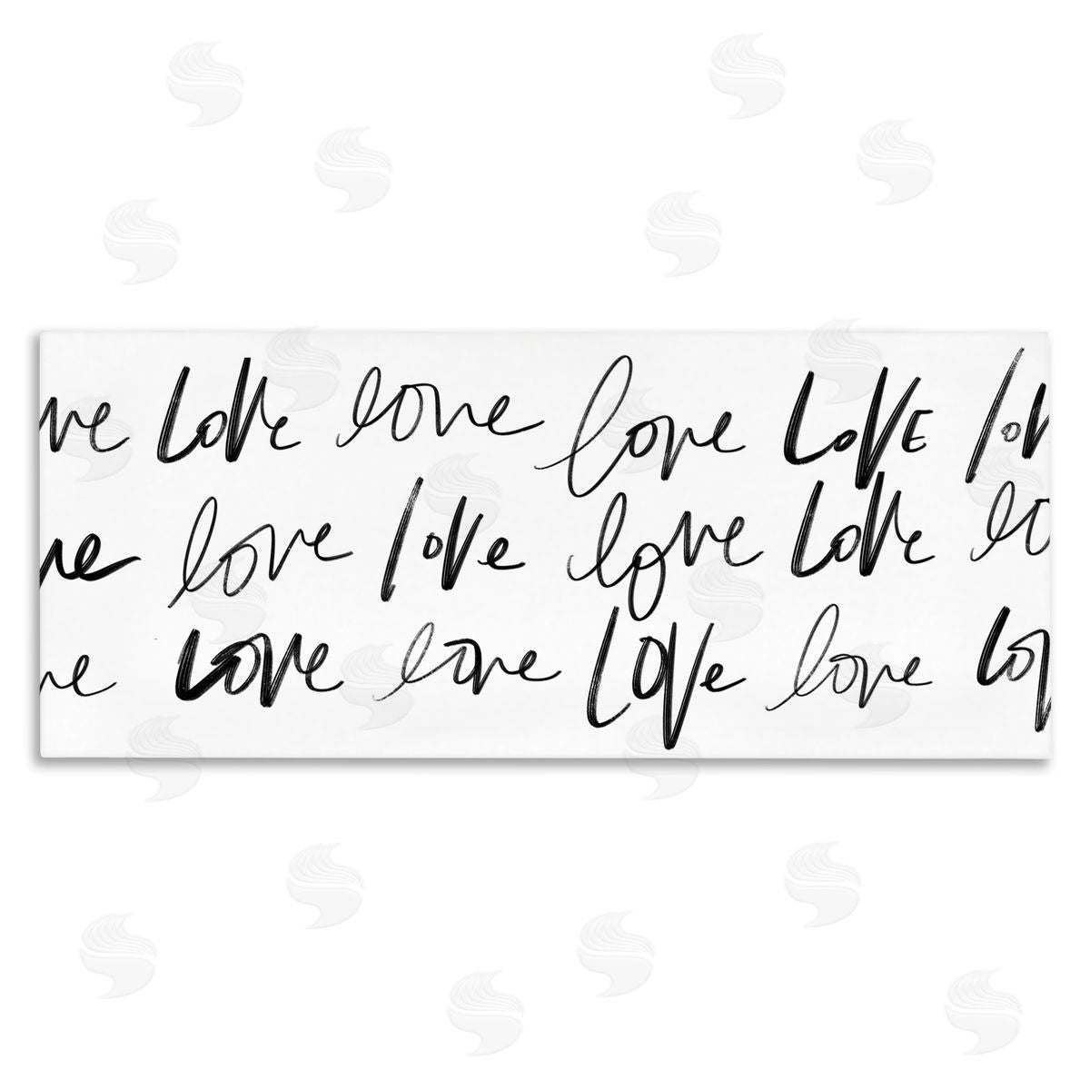 SD Graphics Studio Love You Repeated Text Minimal Script Canvas Wall Art