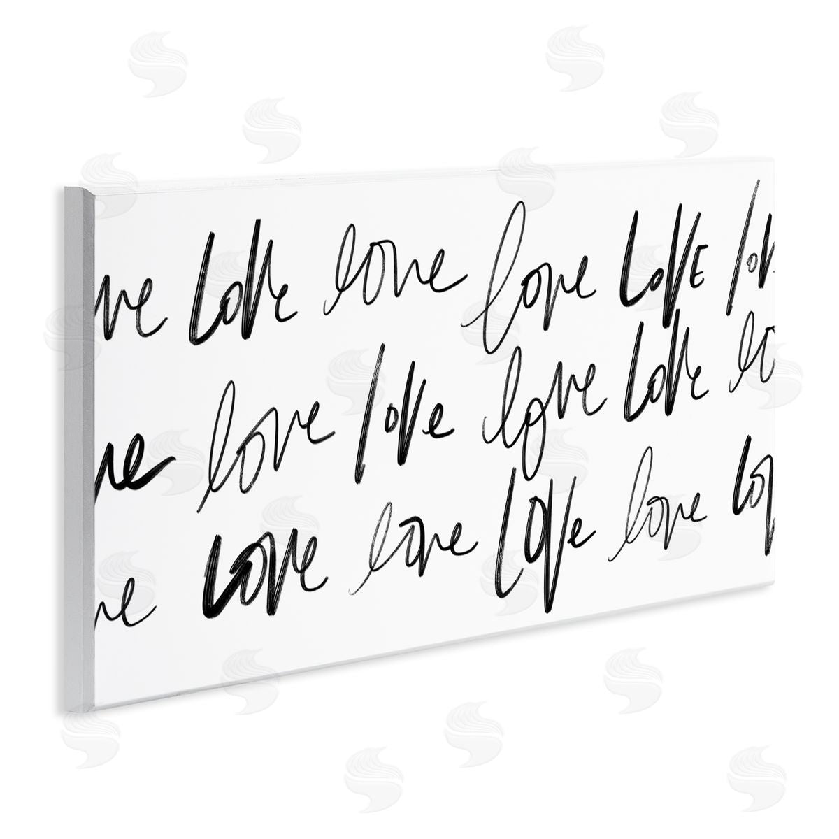 SD Graphics Studio Love You Repeated Text Minimal Script Wall Plaque Art