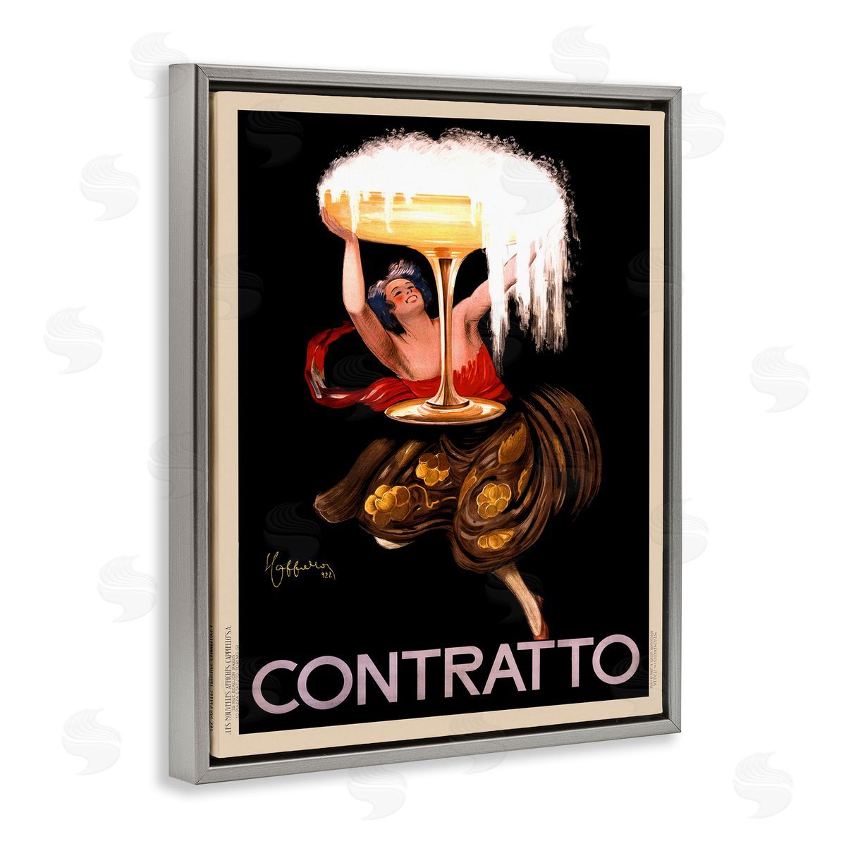 Anonymous Vintage Vermouth Cocktail Advertisement Gray Floater Frame Canvas Art