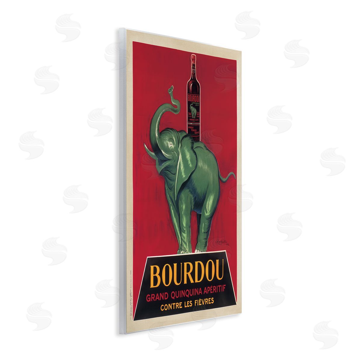 Bourdou Vintage Elephant Advertisement Wood Plaque Wall Art, Home Decor by Leonetto Cappiello