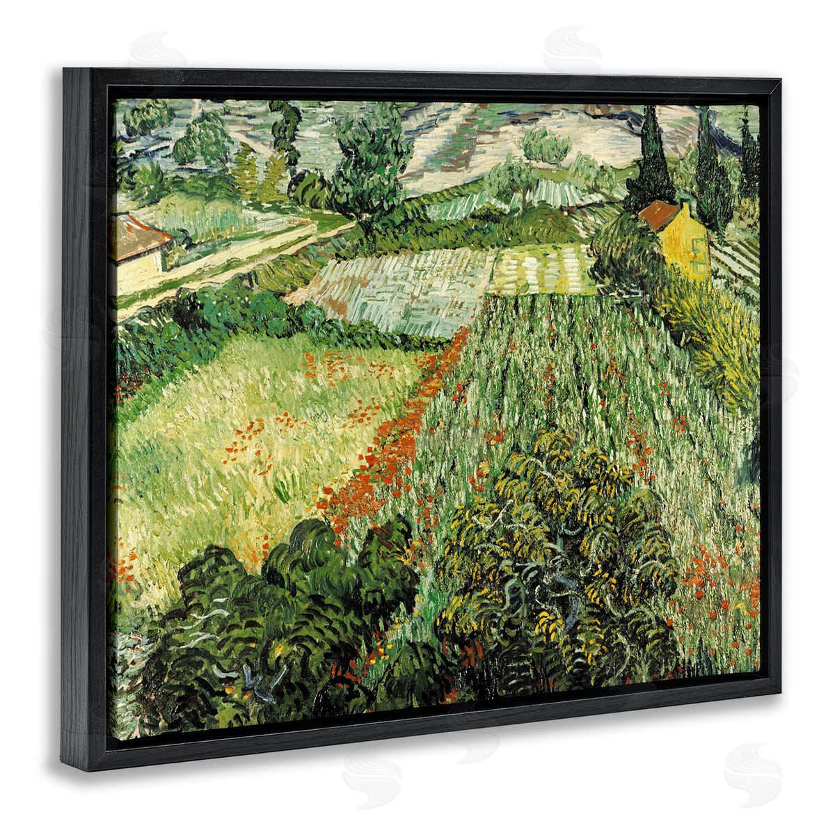 Vincent Van Gogh Classic Van Gogh Feld Mit Mohnblumen Black Floater Frame Canvas Art