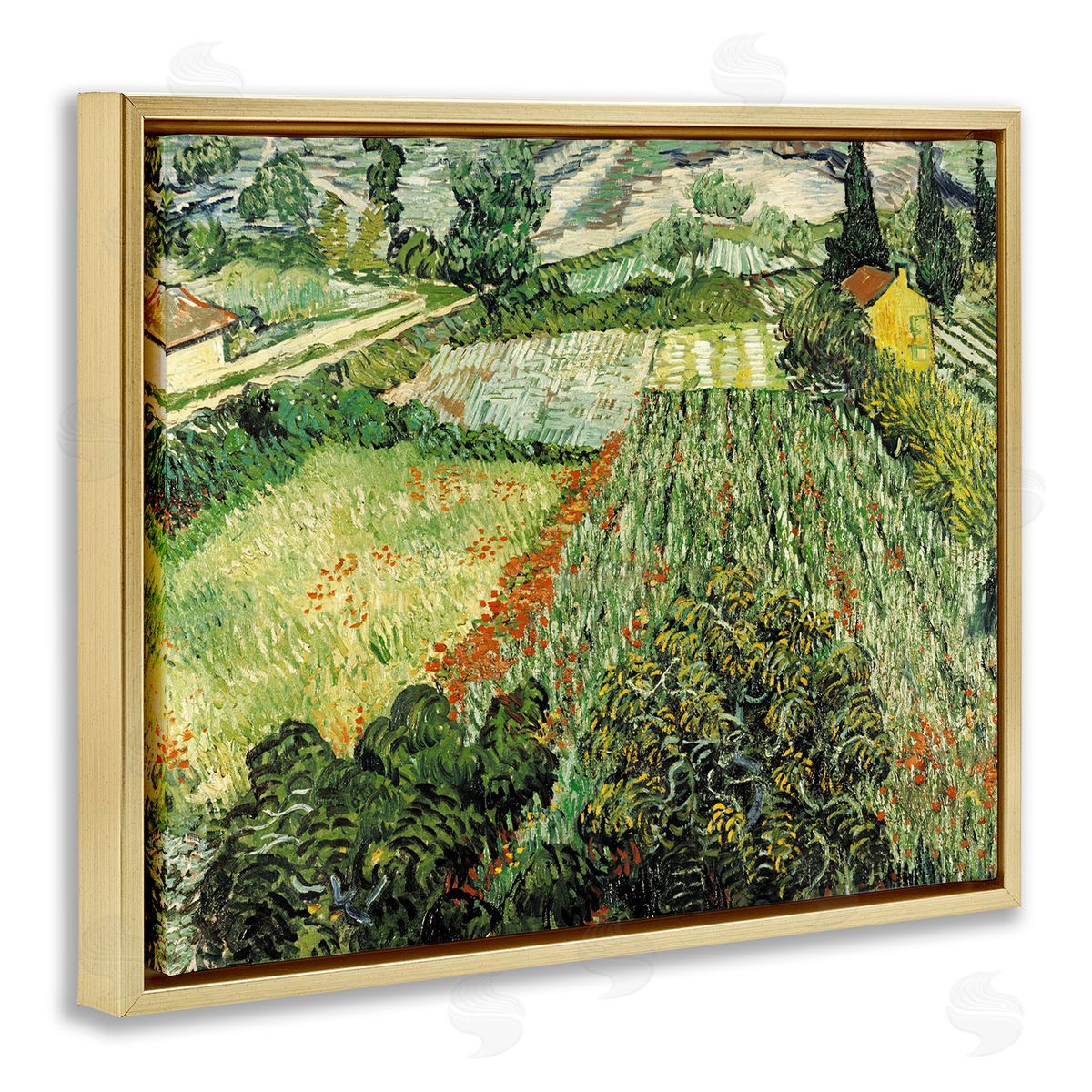 Vincent Van Gogh Classic Van Gogh Feld Mit Mohnblumen Gold Floater Frame Canvas Art
