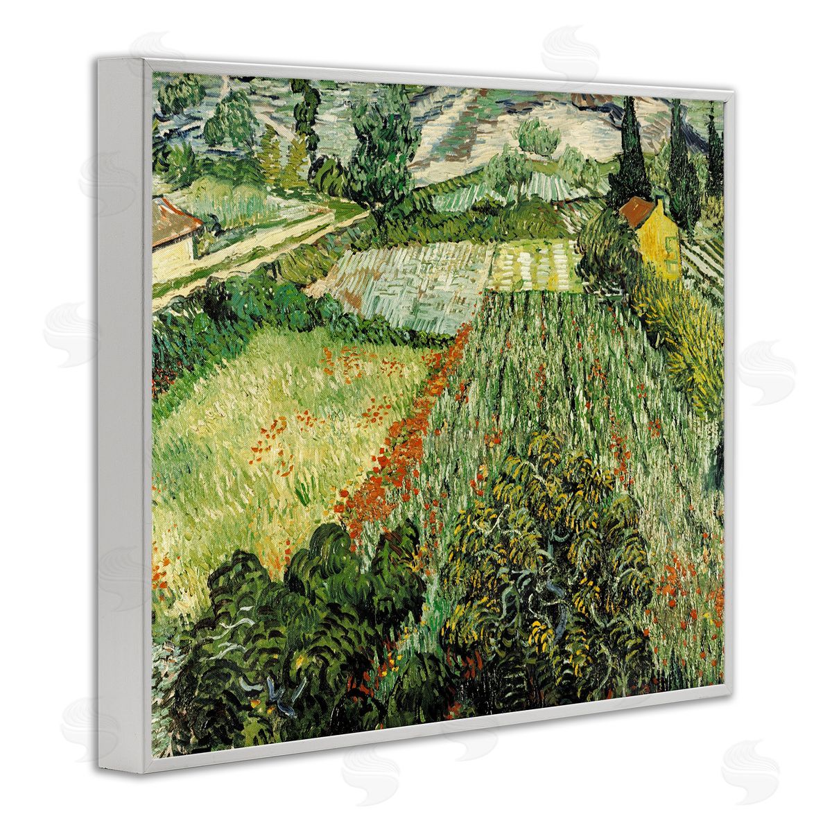 Vincent Van Gogh Classic Van Gogh Feld Mit Mohnblumen White Framed Giclee Wall Art