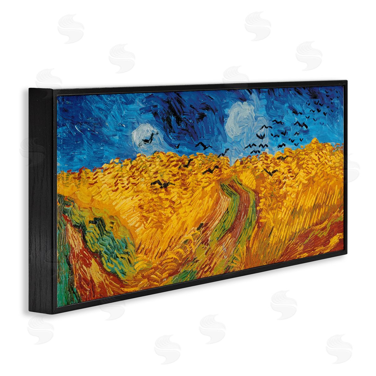 Wheat Field with Crows Classic Black Frame Print Wall Art, Home Decor by Vincent Van Gogh