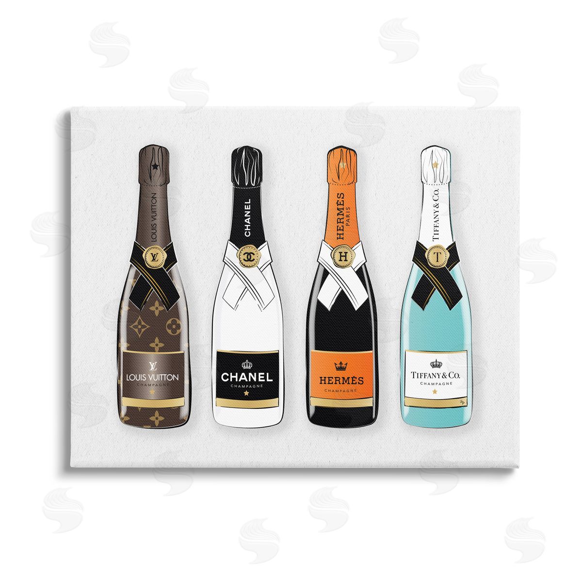 Martina Pavlova Glam Fashion Champagne Bottles Style Brand Canvas Wall Art