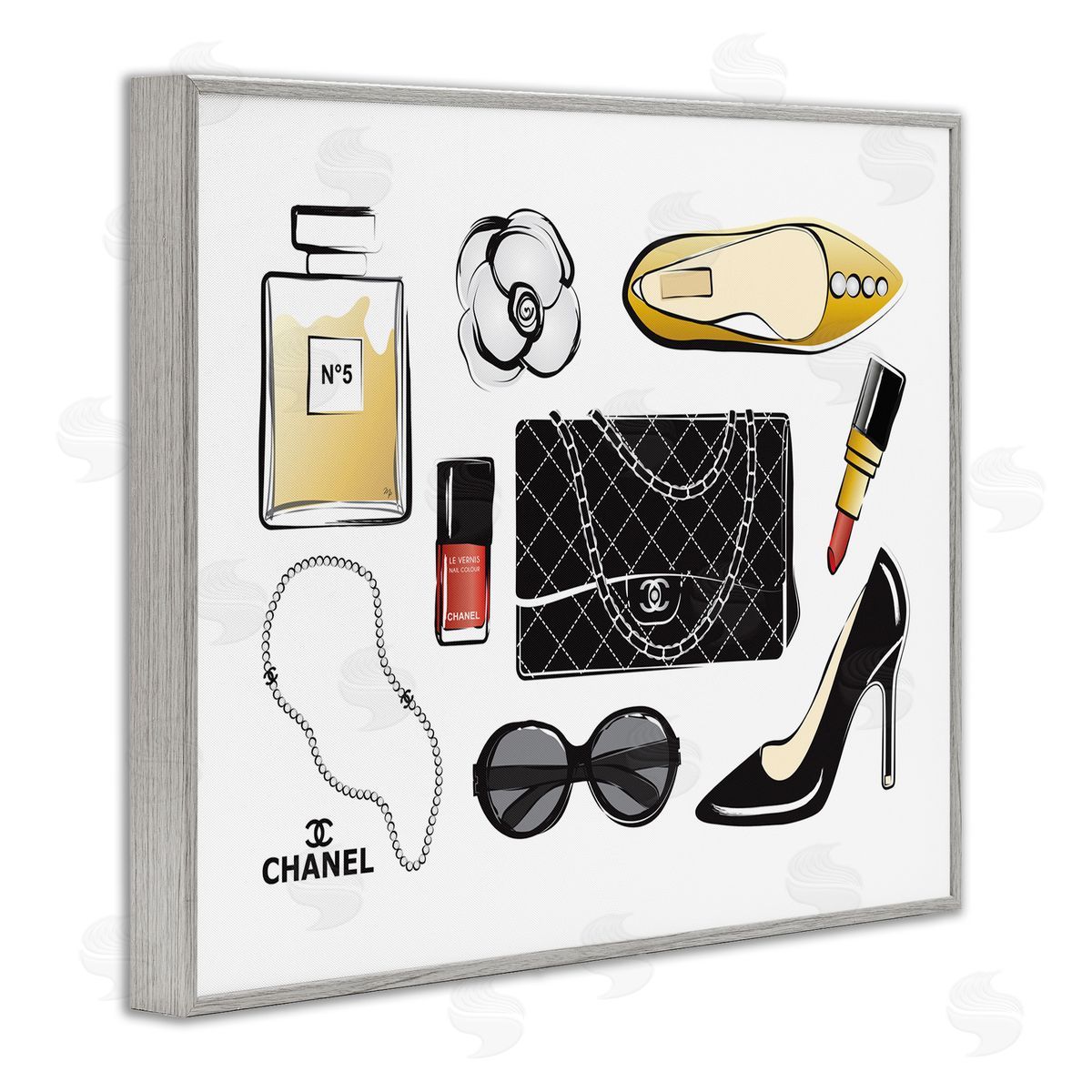 Martina Pavlova Designer Fashion Accessories Glam Gray Framed Giclee Wall Art