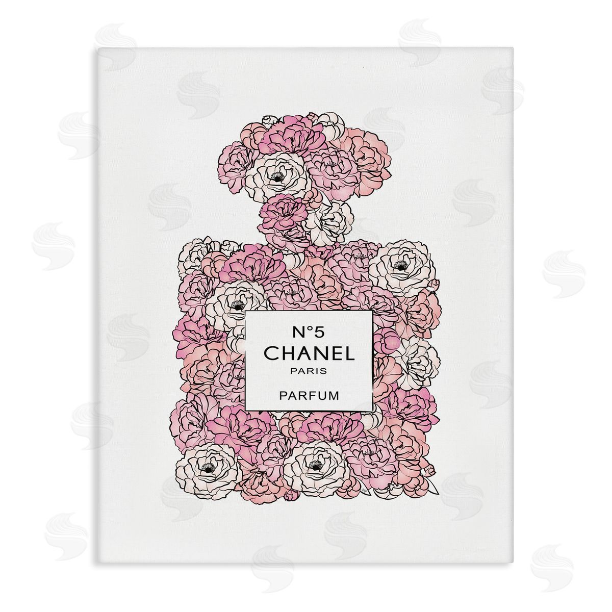 Martina Pavlova Pink Rose Perfume Bottle Fashion Canvas Wall Art