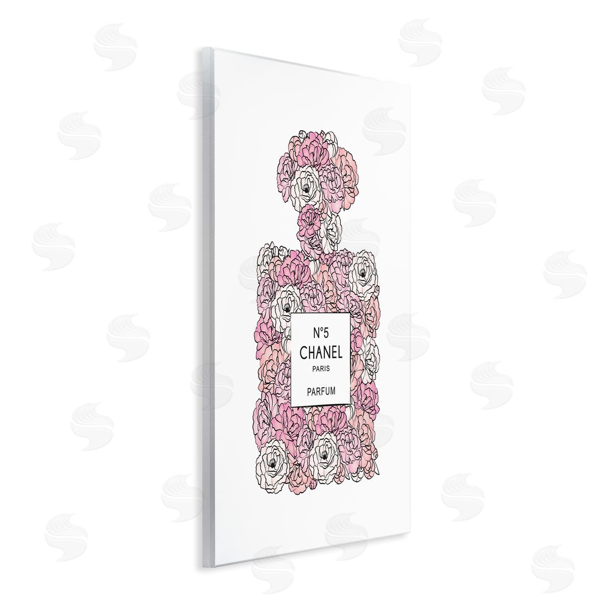 Martina Pavlova Pink Rose Perfume Bottle Fashion Wall Plaque Art