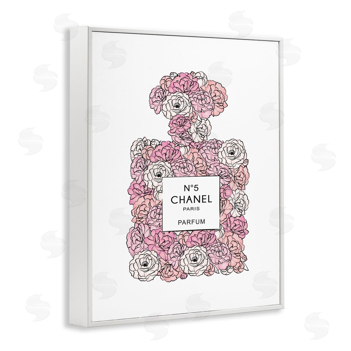 Martina Pavlova Pink Rose Perfume Bottle Fashion White Framed Giclee Wall Art