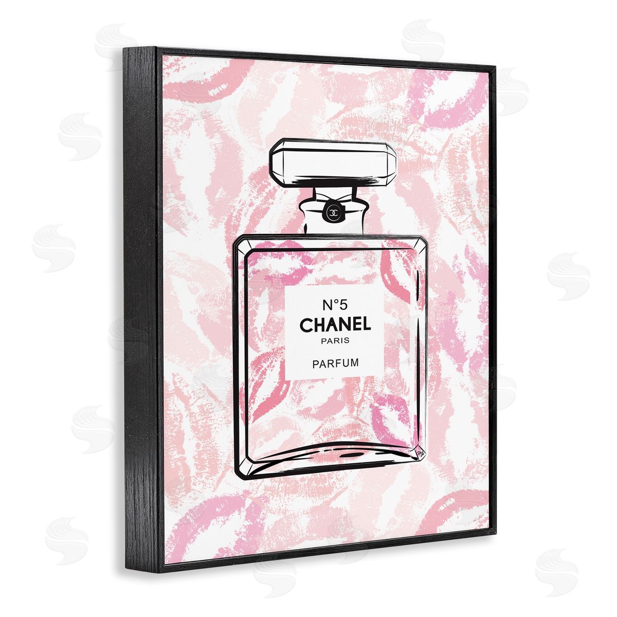 Martina Pavlova Abstract Lipstick Kiss Perfume Bottle Black Framed Giclee Wall Art