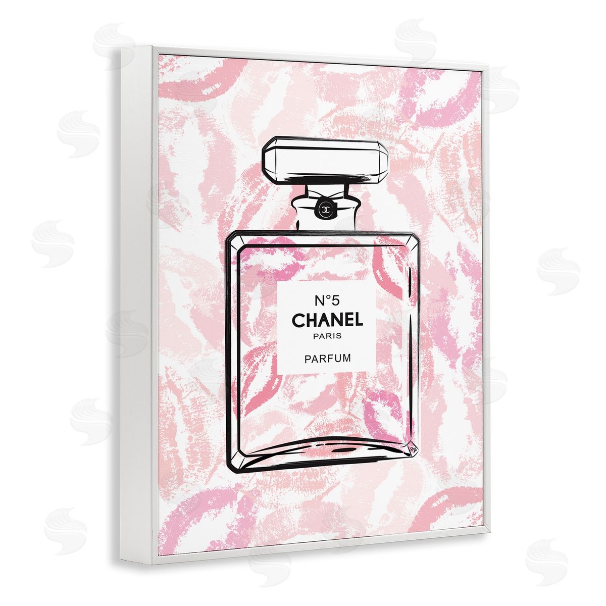 Martina Pavlova Abstract Lipstick Kiss Perfume Bottle White Framed Giclee Wall Art