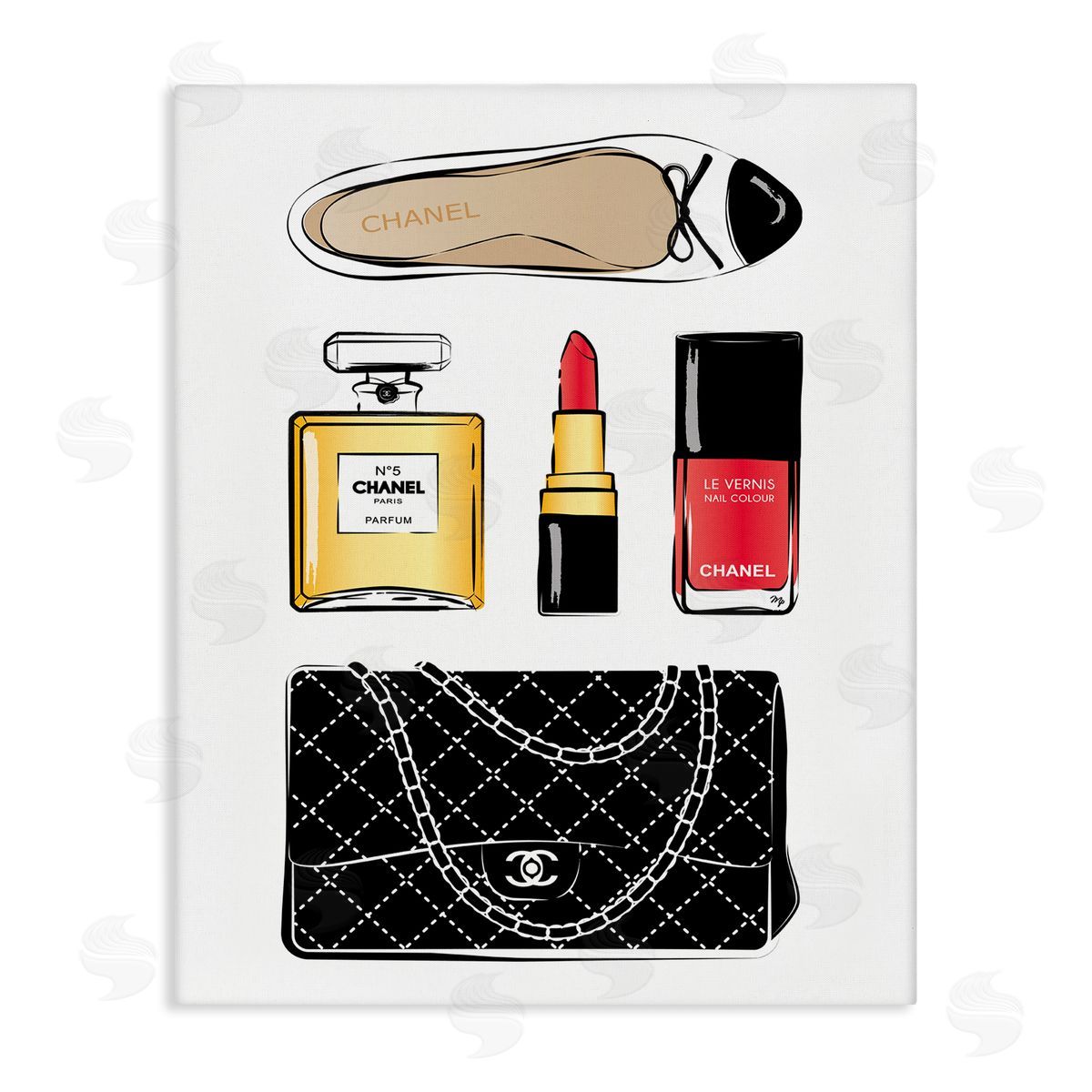 Martina Pavlova Glam Fashion Accessories Red Cosmetic Canvas Wall Art