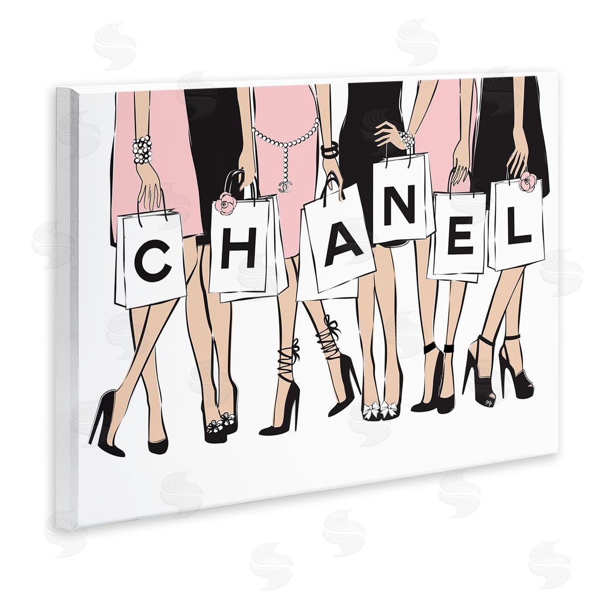 Martina Pavlova Fashionista Shopping Bags Standing Poses Wall Plaque Art