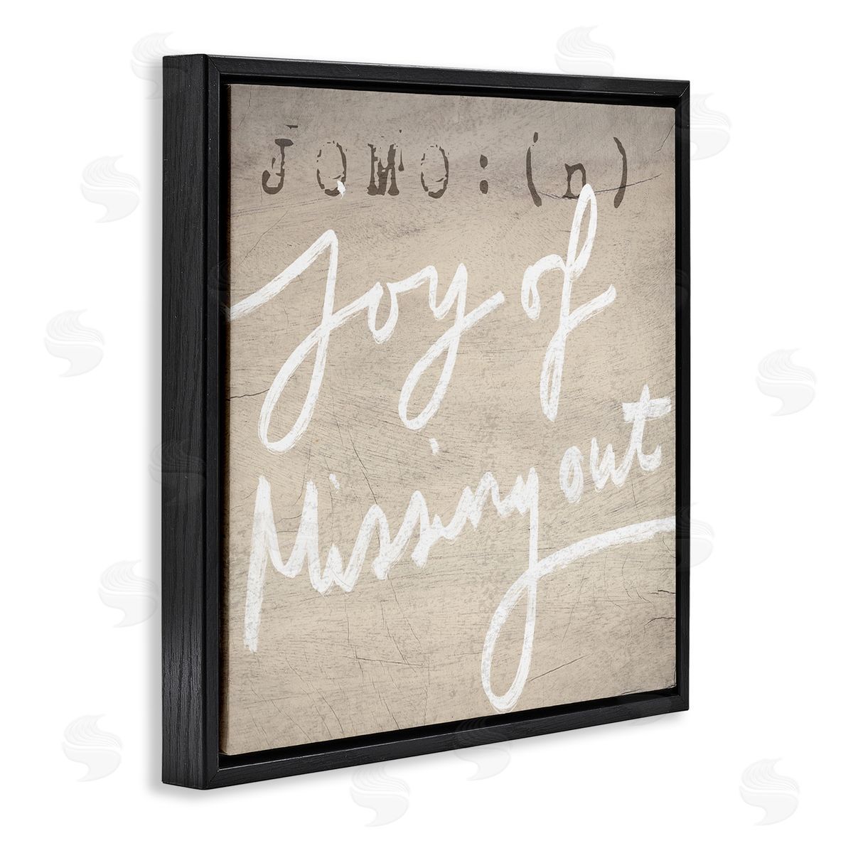 Stupell Studio JOMO Rustic Joy of Missing Out  Black Floater Frame Canvas Art