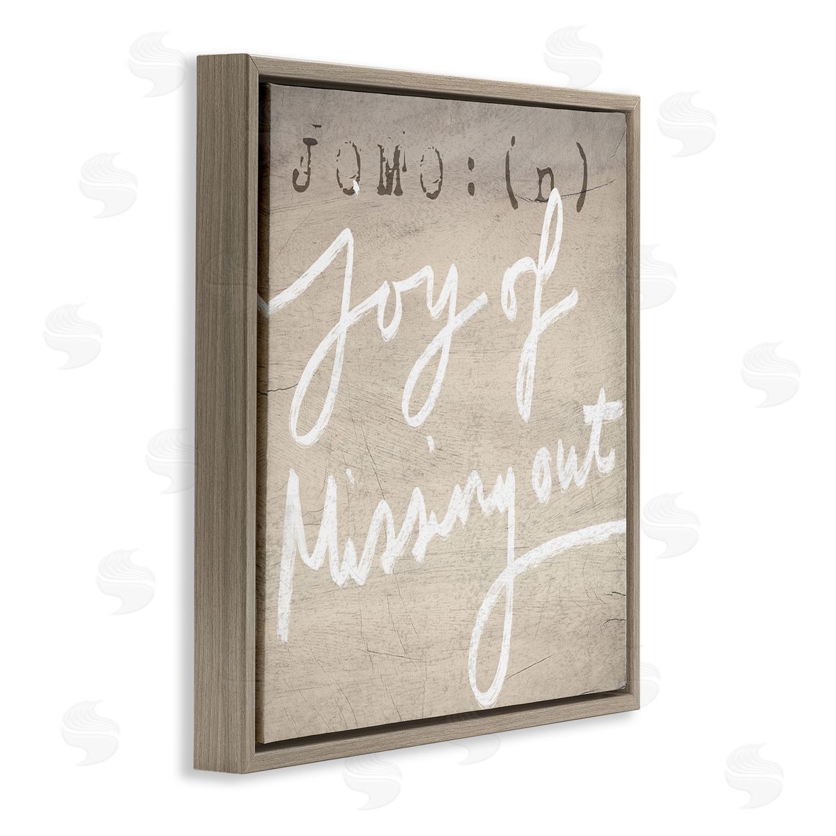 Stupell Studio JOMO Rustic Joy of Missing Out  Brown Floater Frame Canvas Art