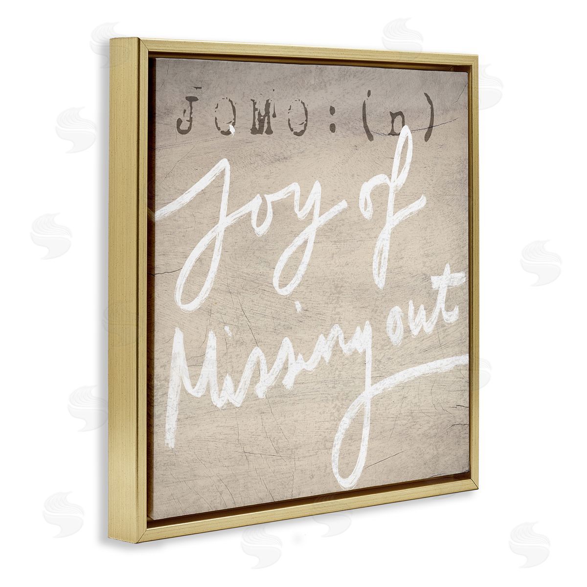 Stupell Studio JOMO Rustic Joy of Missing Out  Gold Floater Frame Canvas Art