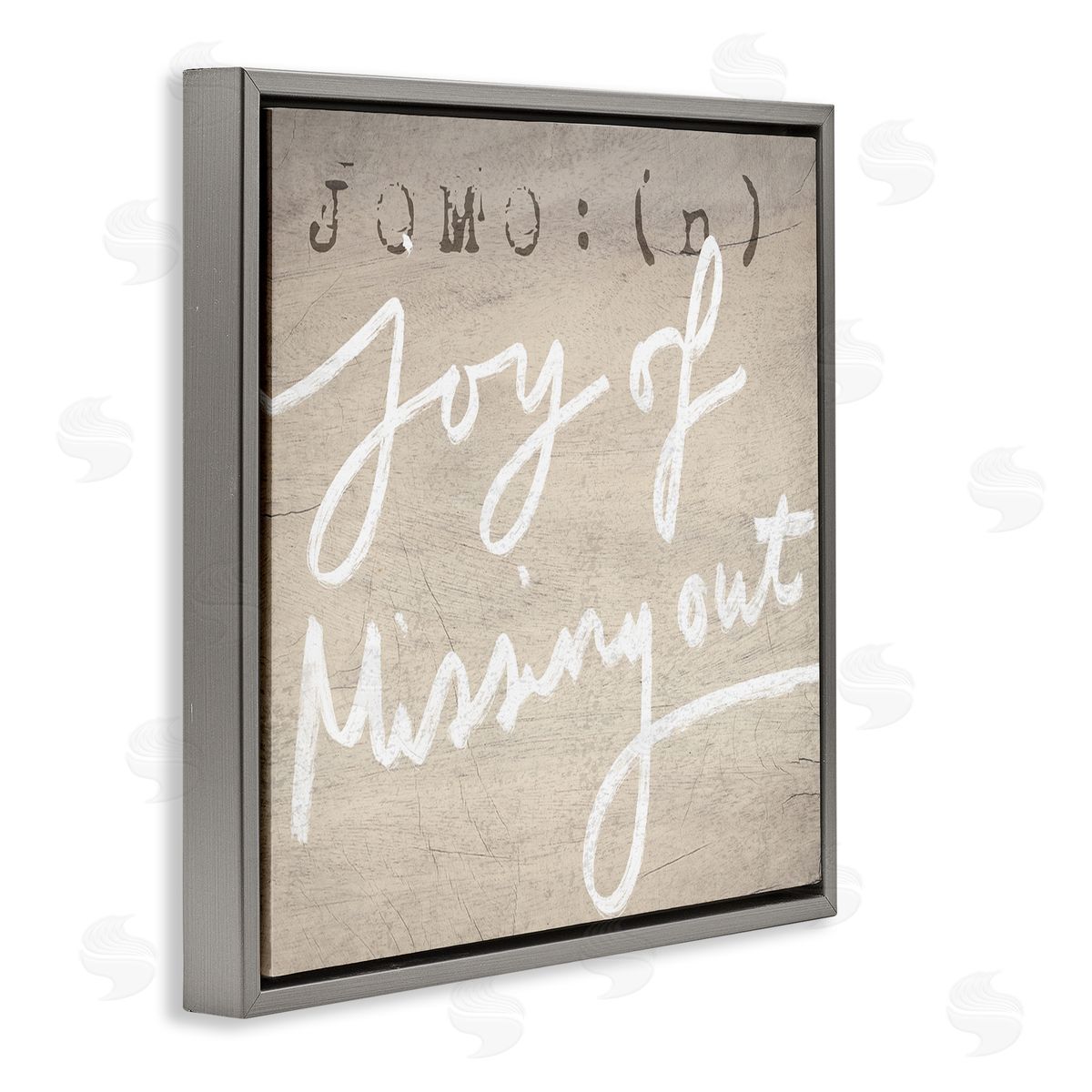 Stupell Studio JOMO Rustic Joy of Missing Out  Gray Floater Frame Canvas Art