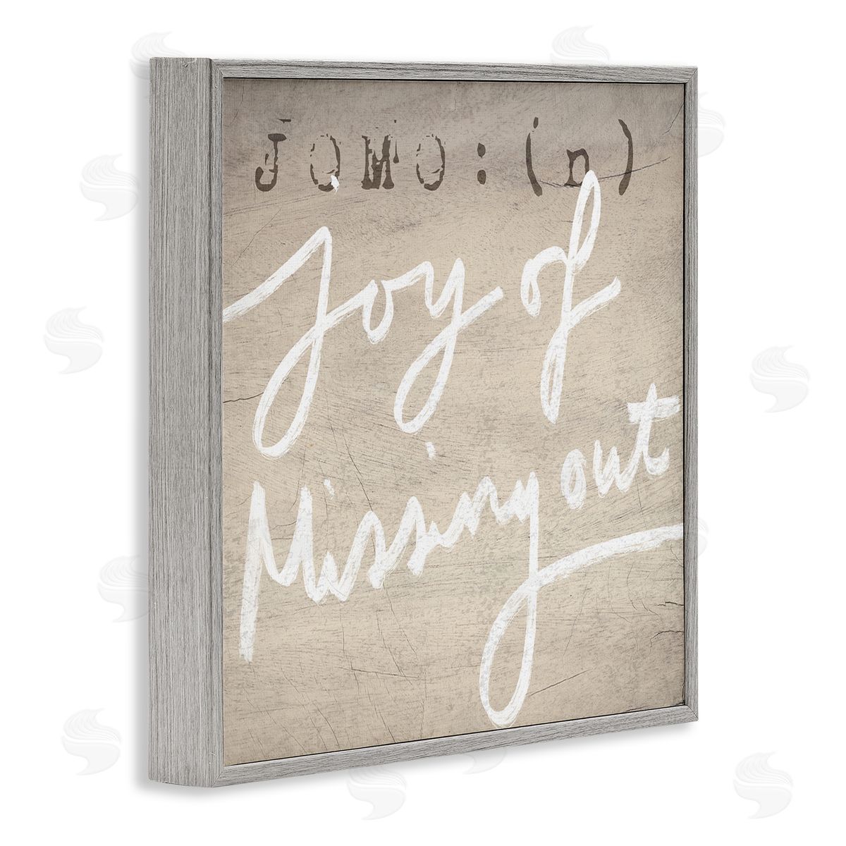 Stupell Studio JOMO Rustic Joy of Missing Out  Gray Framed Giclee Wall Art