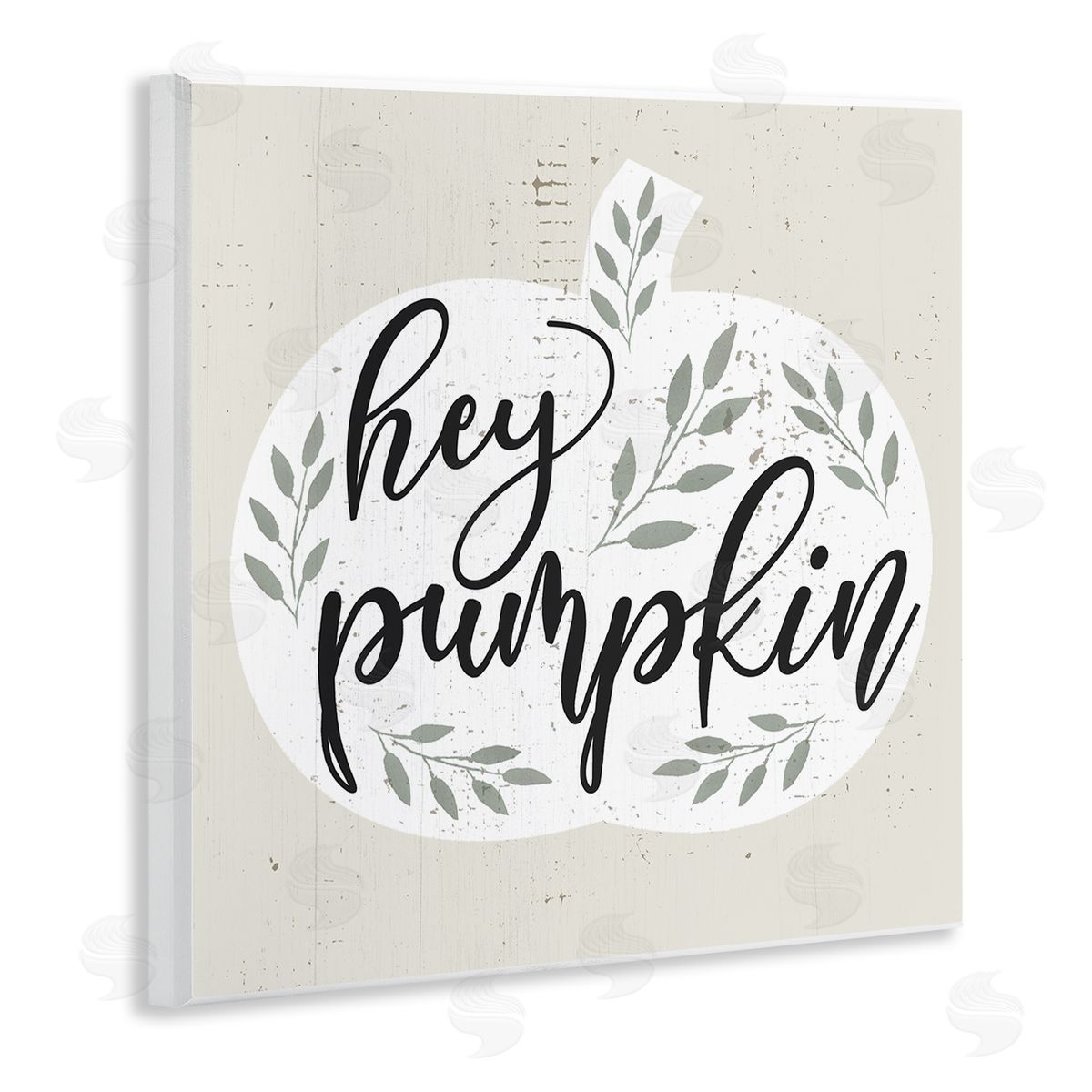 Stupell Studio Hey Pumpkin Green Foliage Wall Plaque Art