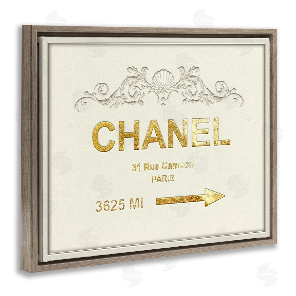 Ziwei Li Parisian Fashion Distance from New York Brown Floater Frame Canvas Art