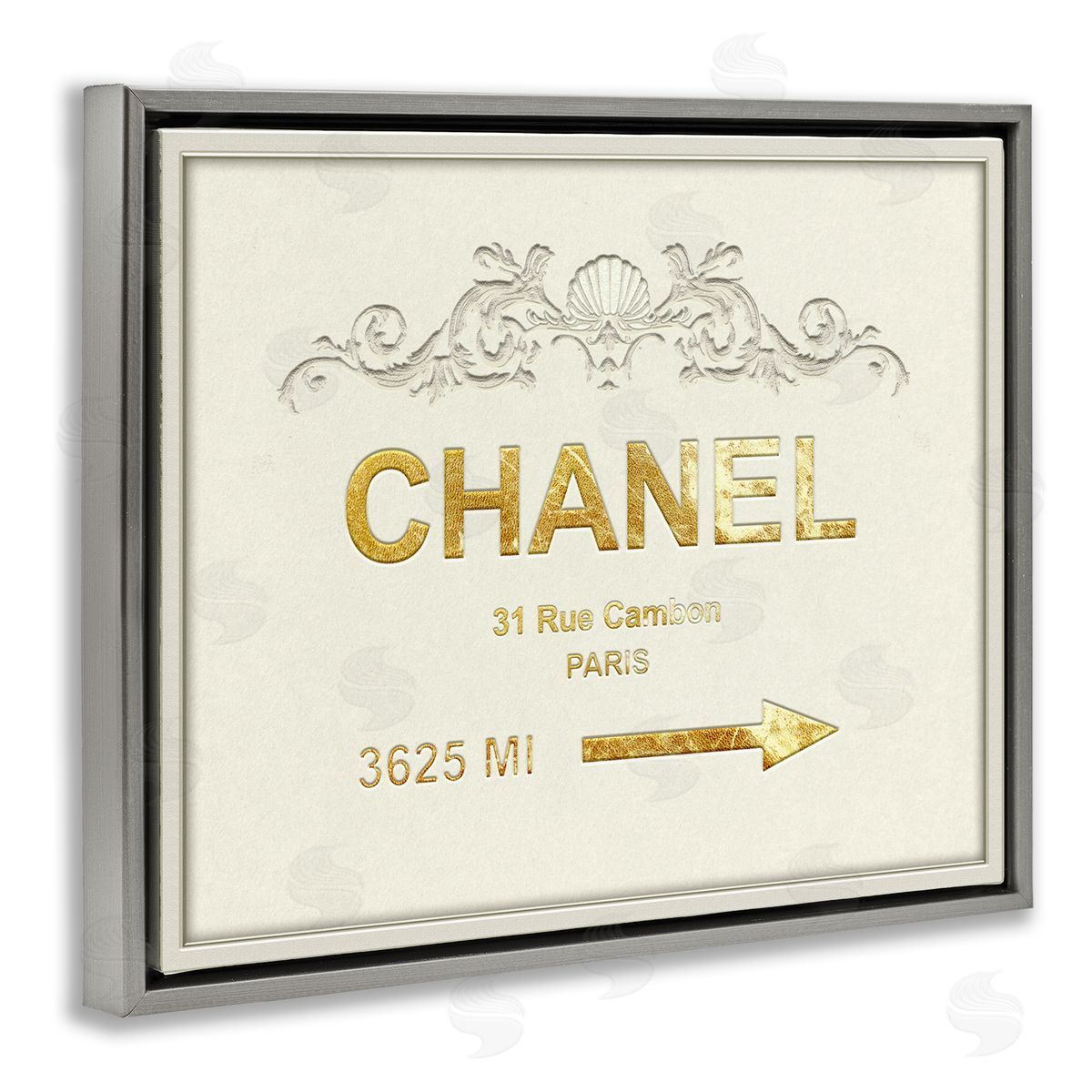 Ziwei Li Parisian Fashion Distance from New York Gray Floater Frame Canvas Art