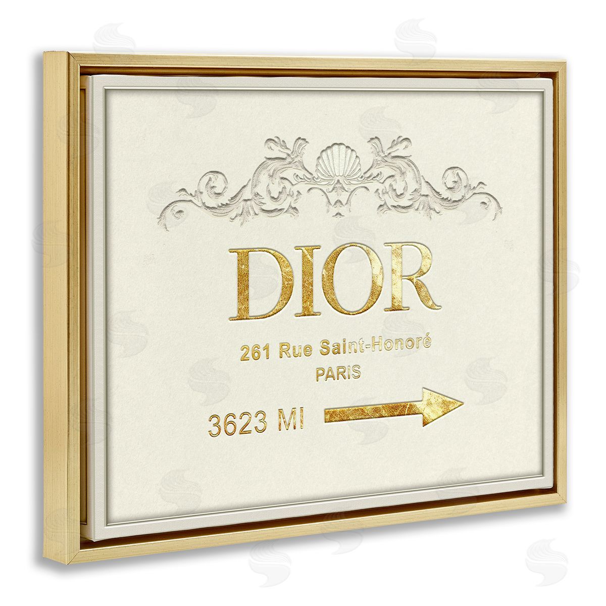Ziwei Li Glam Street Distance from New York Gold Floater Frame Canvas Art