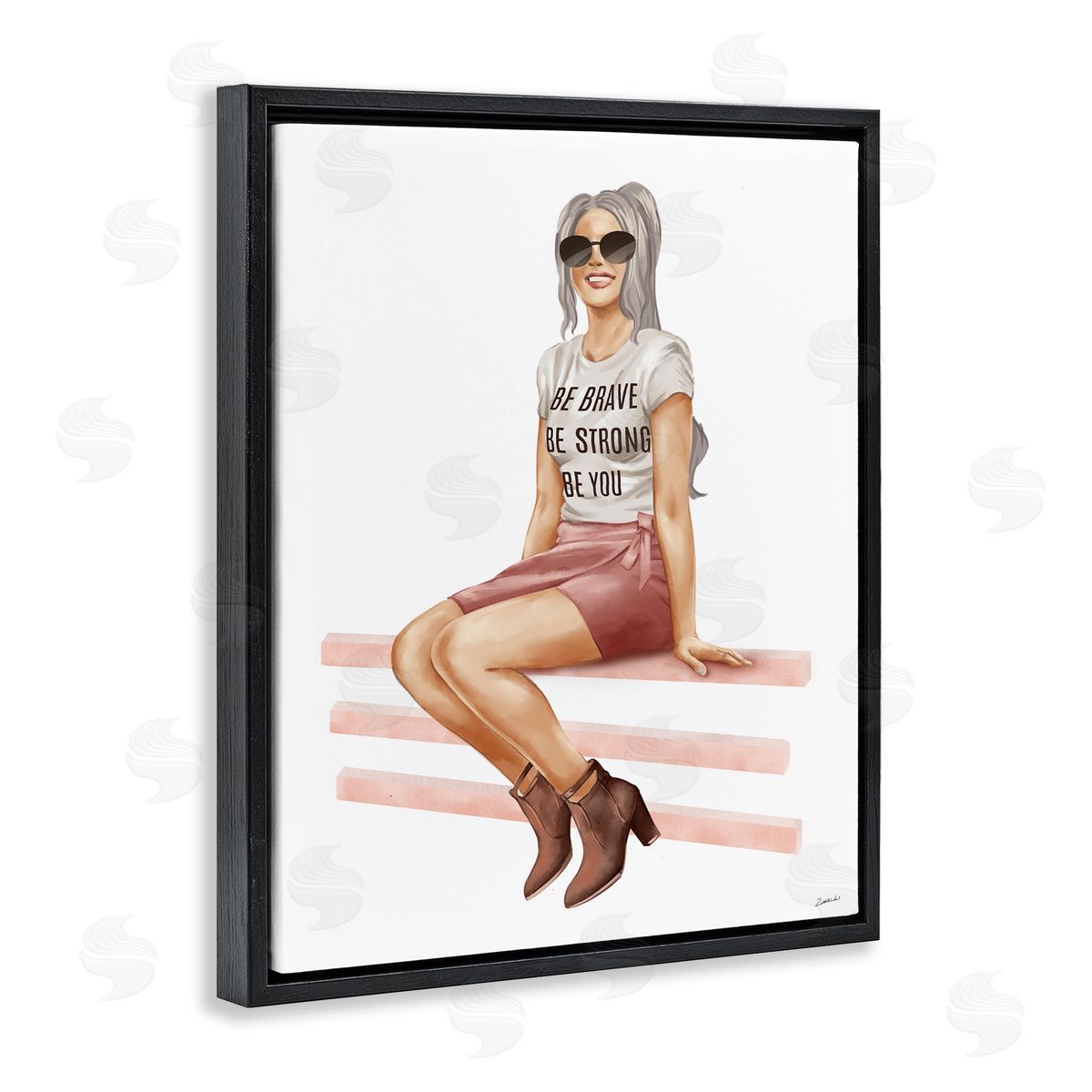 Ziwei Li Be You Inspirational Female Fashionista  Black Floater Frame Canvas Art