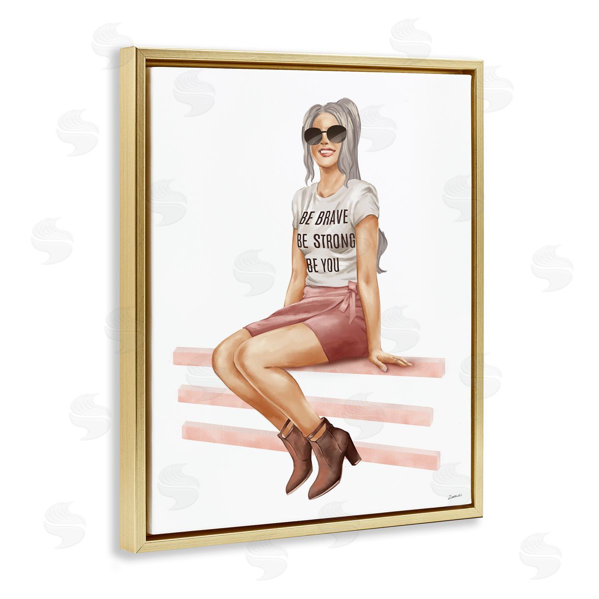 Ziwei Li Be You Inspirational Female Fashionista  Gold Floater Frame Canvas Art