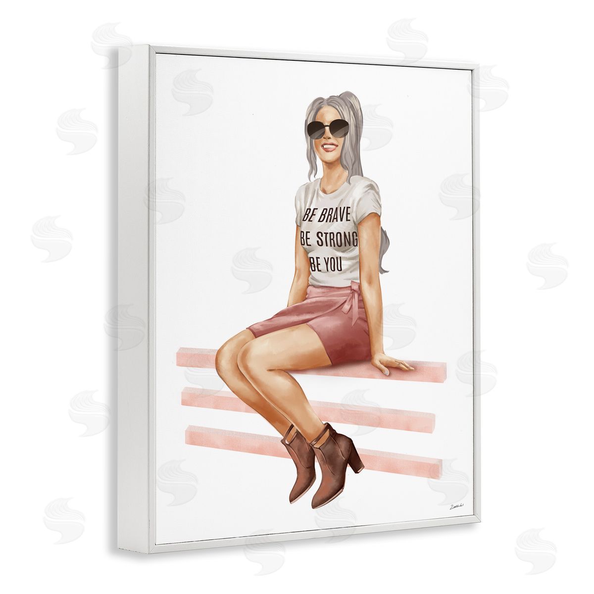 Ziwei Li Be You Inspirational Female Fashionista  White Framed Giclee Wall Art