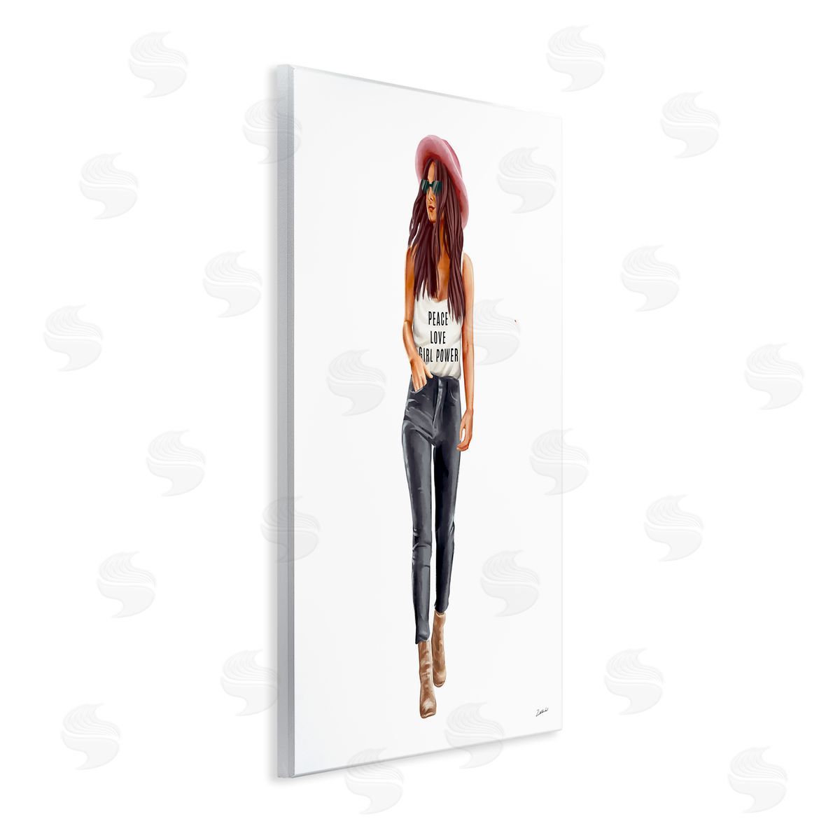 Ziwei Li Girl Power Fashionista Standing Pose Wall Plaque Art