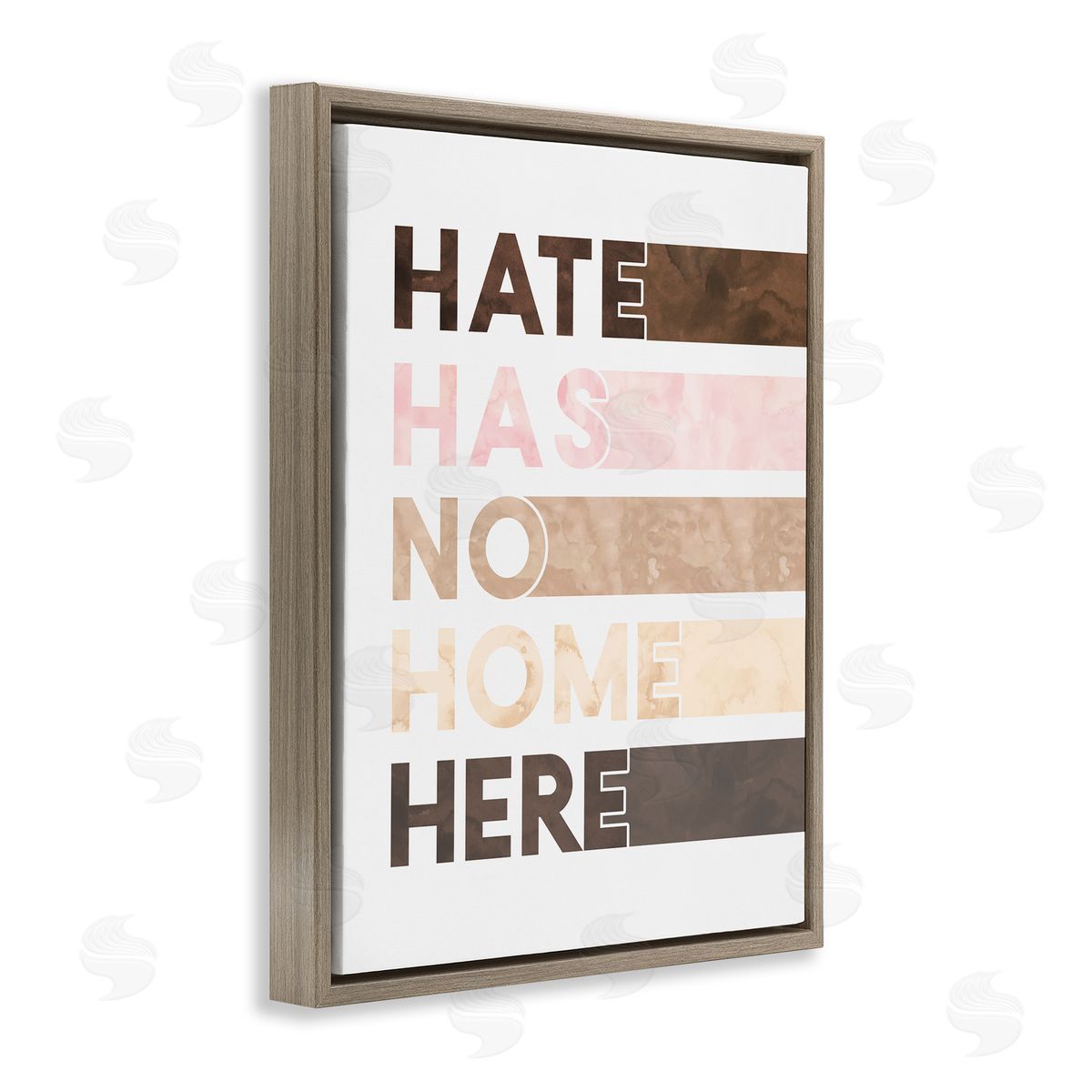 Erica Billups Hate Has No Home Inclusivity Quote Brown Floater Frame Canvas Art