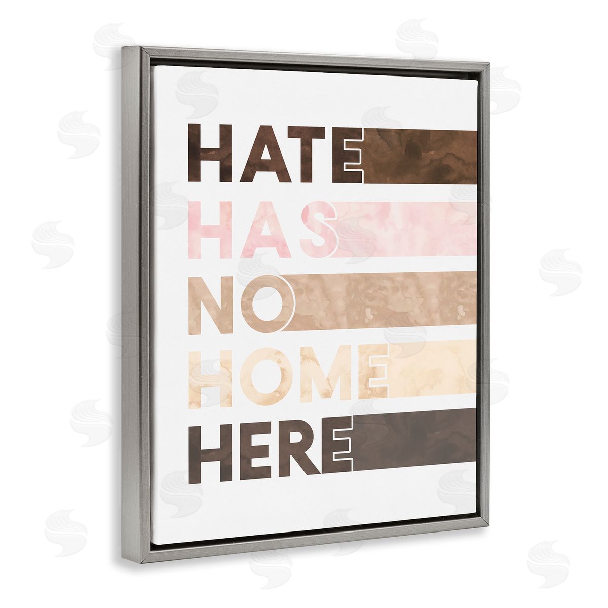 Erica Billups Hate Has No Home Inclusivity Quote Gray Floater Frame Canvas Art