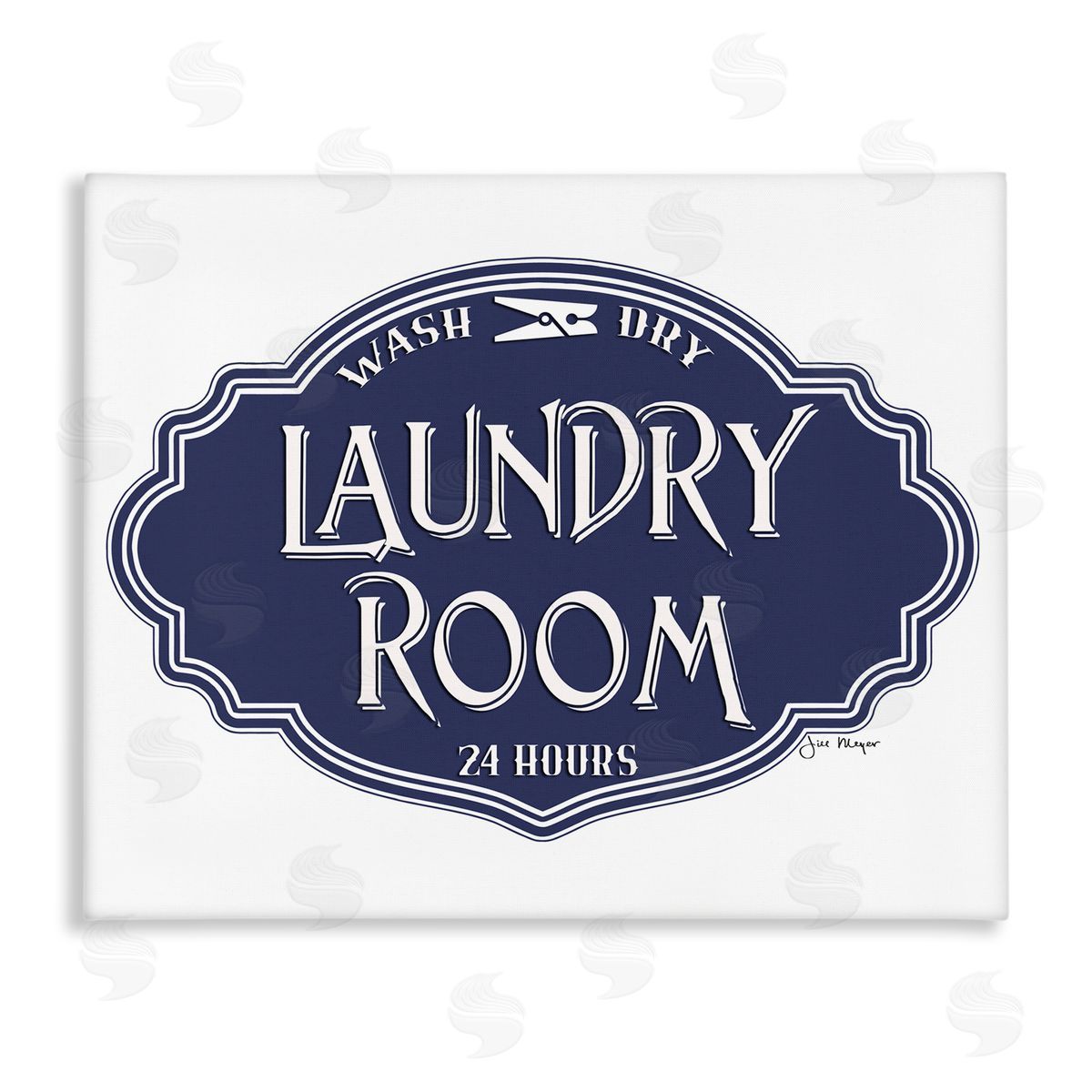 Jill Meyer Vintage Laundry Room Sign Blue Canvas Wall Art