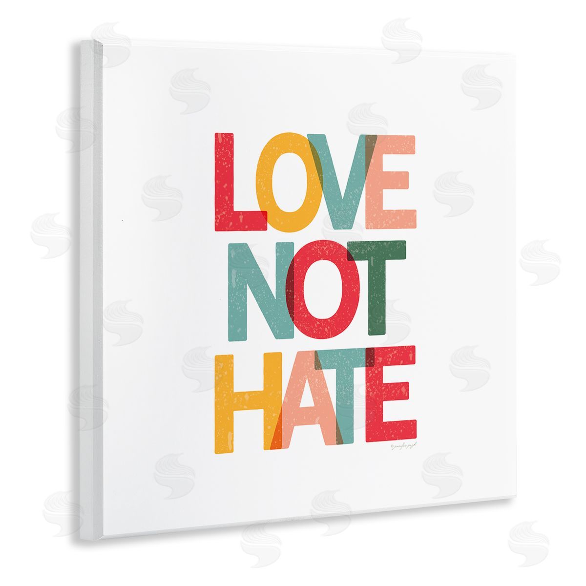 Jennifer Pugh Love Not Hate Bold Motivational Phrase Wall Plaque Art